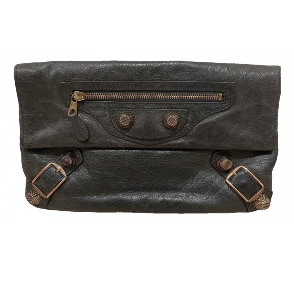 ‼️SOLD‼️ BALENCIAGA Giant 21 Anthracite (Dark Gray) Envelope Leather Clutch Bag